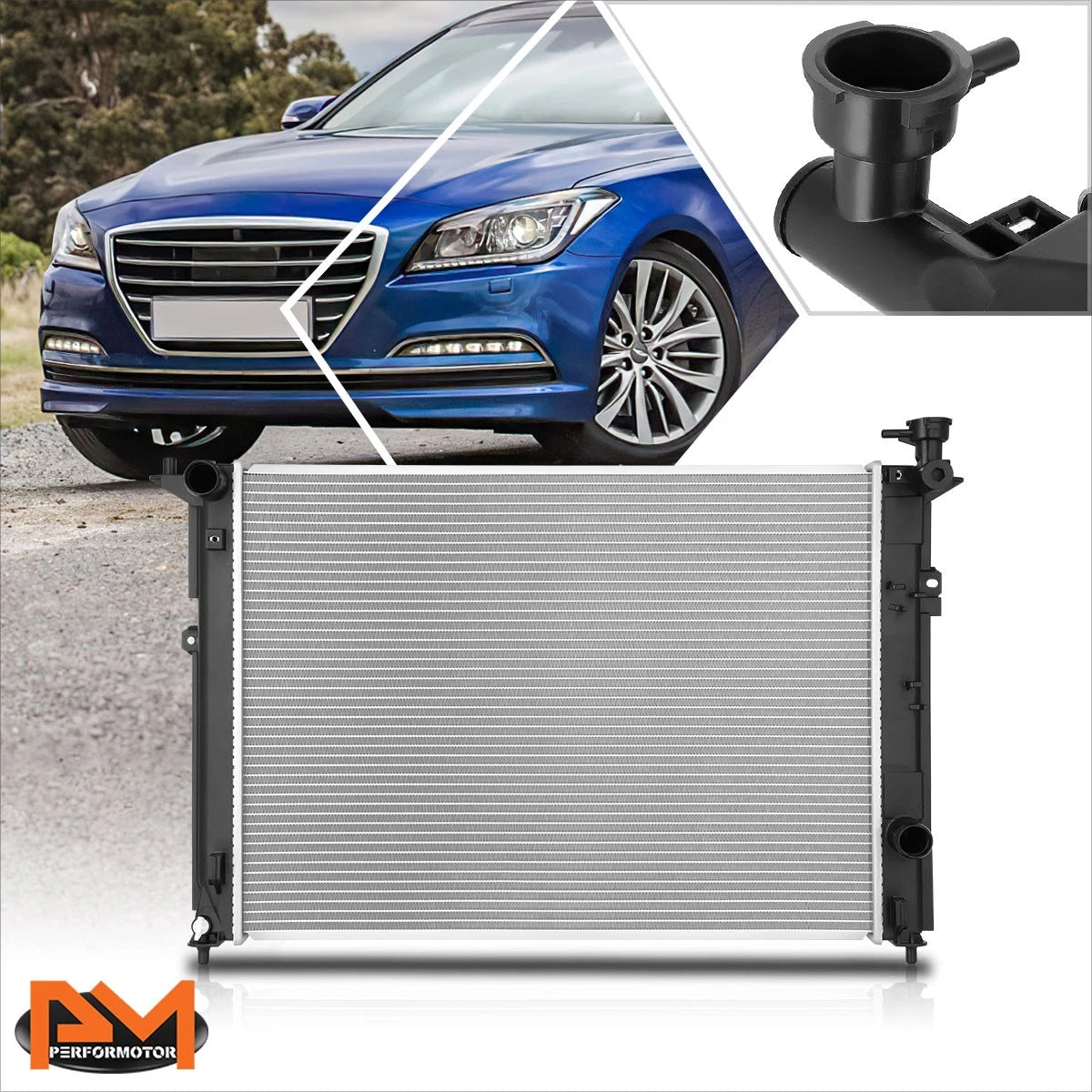 Aluminum Cooling Radiator DPI-13455 for Genesis 3.8L 5.0L (2015–2016)