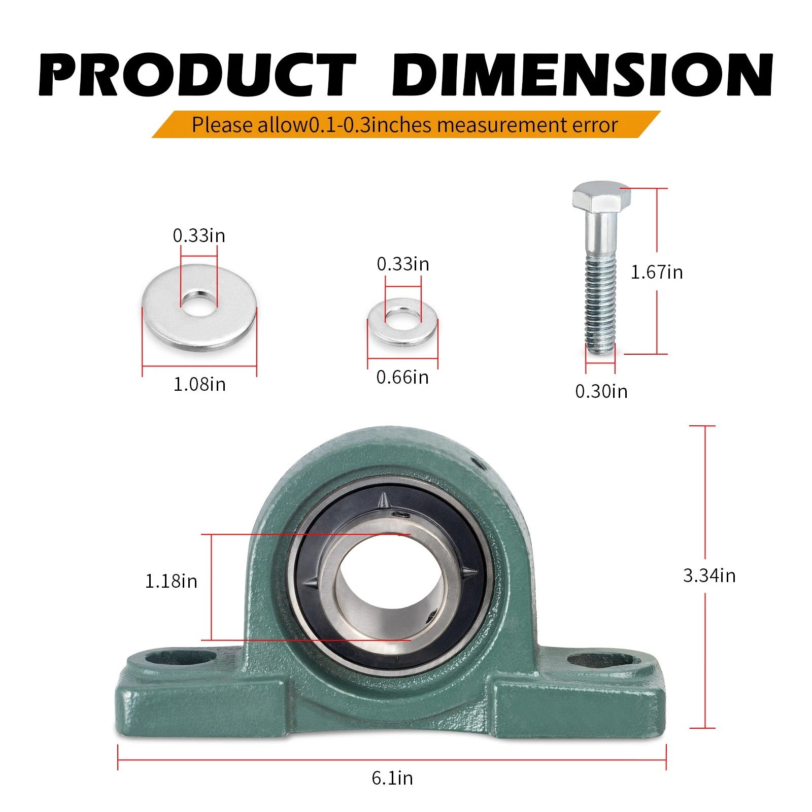Front Center Carrier Bearing for Polaris Ranger Crew 500 800 (2011–2014) 3514703