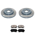 Set of 2 DuraGo Rear Rotors & Akebono ProACT Ceramic Brake Pads for Impala Malibu