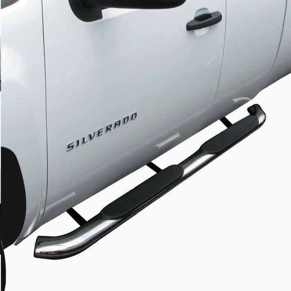 Step Nerf Bar Front Polished 4in Steel Oval w Pads for Dodge Ram (2009–2019)