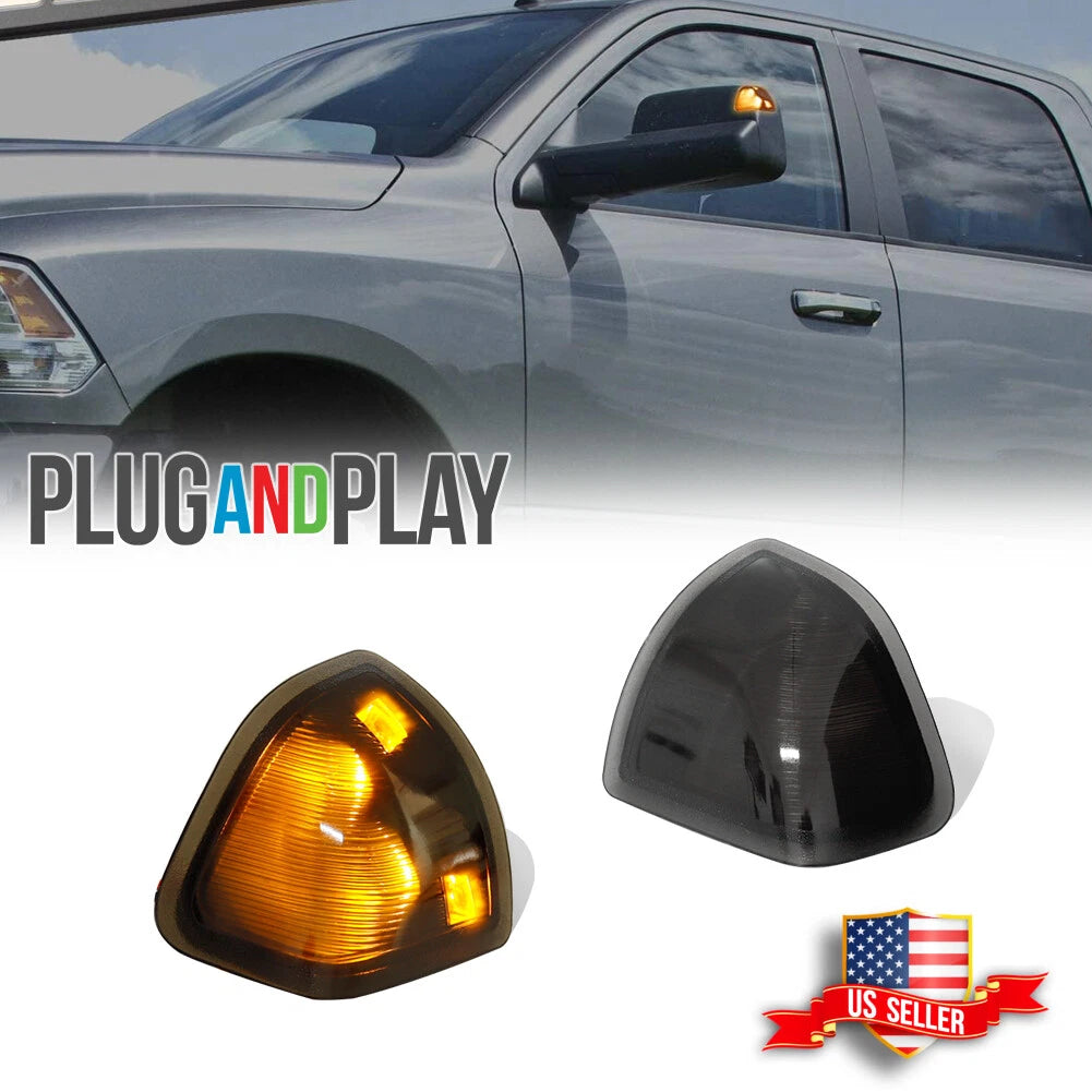 Smoked Amber LED Side Mirror Lights for Dodge Ram 1500 2500 3500 
