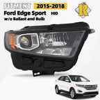 HID Xenon Headlight for Ford Edge (2015–2018) Right Passenger w/o Ballast & Bulb
