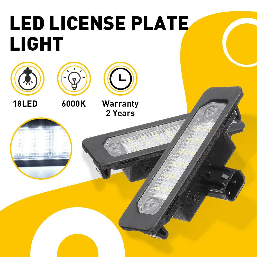 2Pcs LED License Plate Light for Ford Mustang Focus Fusion Flex Taurus