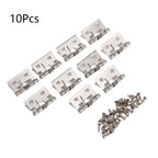 10x Silver Mini Spring Butt Hinge for Dollhouse Jewelry Chest (26x31mm)
