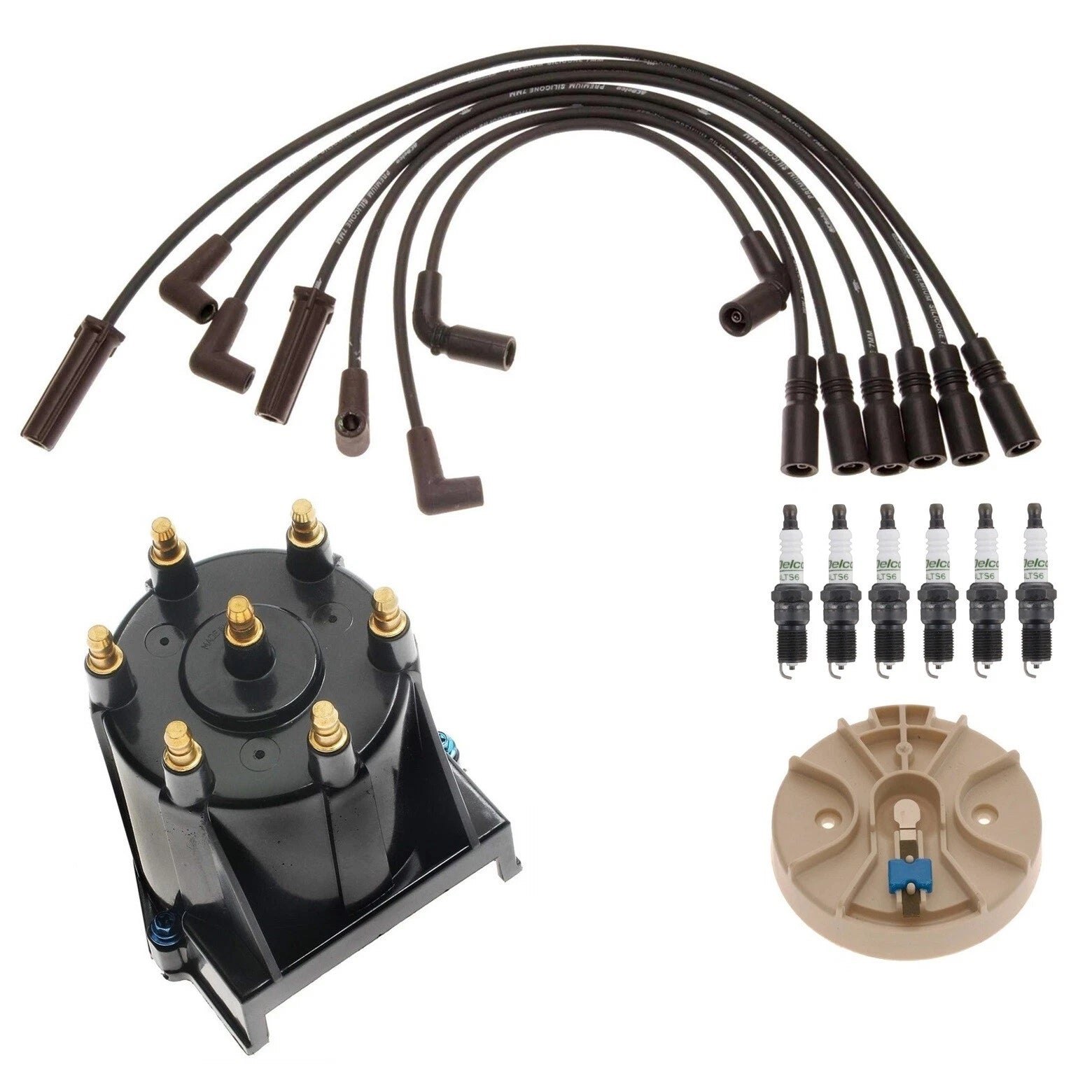 ACDelco Ignition Kit Set for Chevy - Rotor, Cap, Wires, Plugs .060