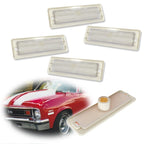 Set of 4 Clear Lens Side Marker Light Covers for Chevy Nova (1970–1974)