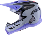 Alpinestars Jettson SM3 Youth Offroad Helmet for Kids (Gloss Grey Purple Black)