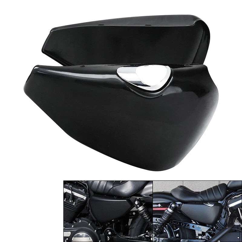 Set of 2 Black Battery Covers for Harley Sportster XL883 1200 (2014–2022)