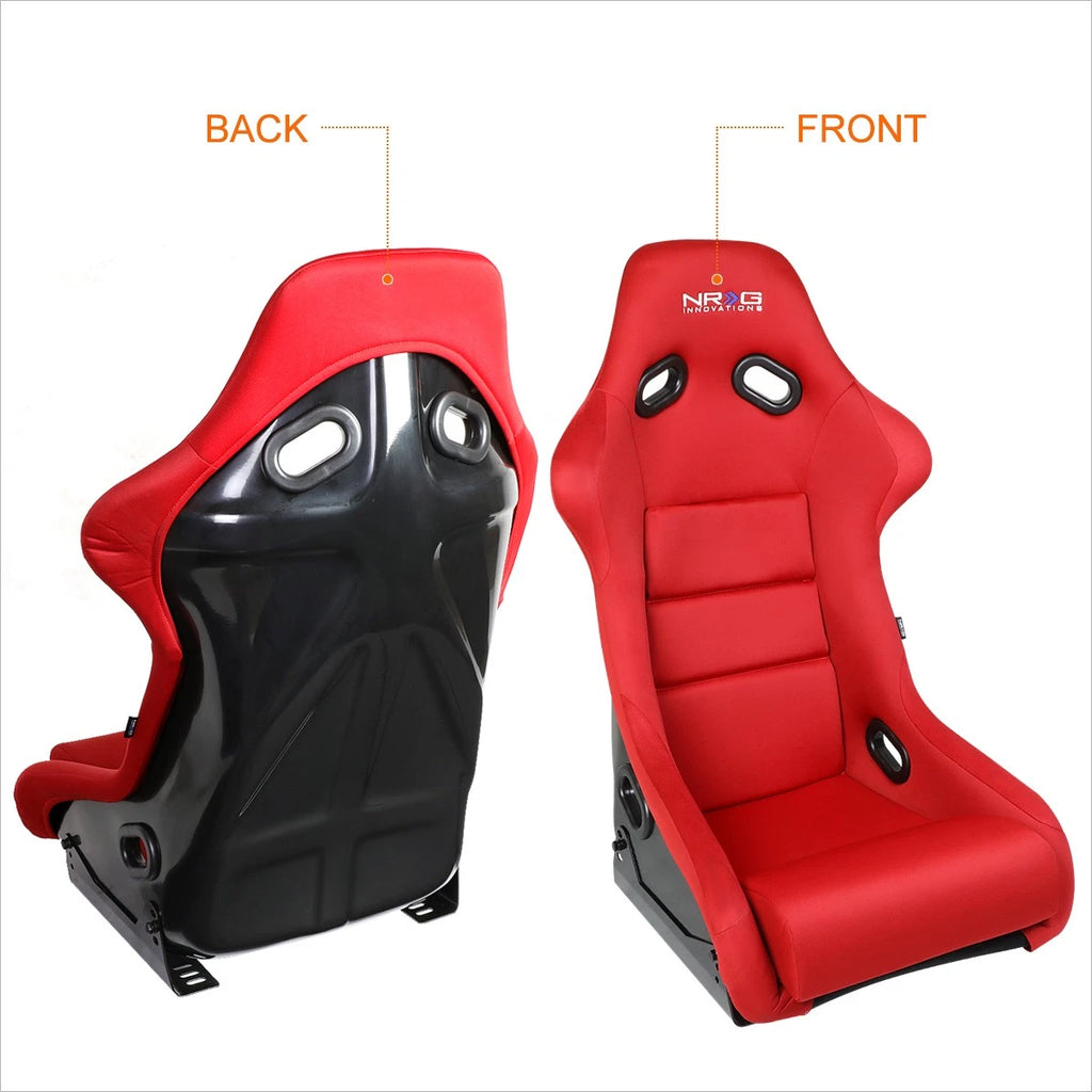NRG Reinforced Fiberglass Fixed Back Racing Bucket Seat for Universal Fit (2000–2023)