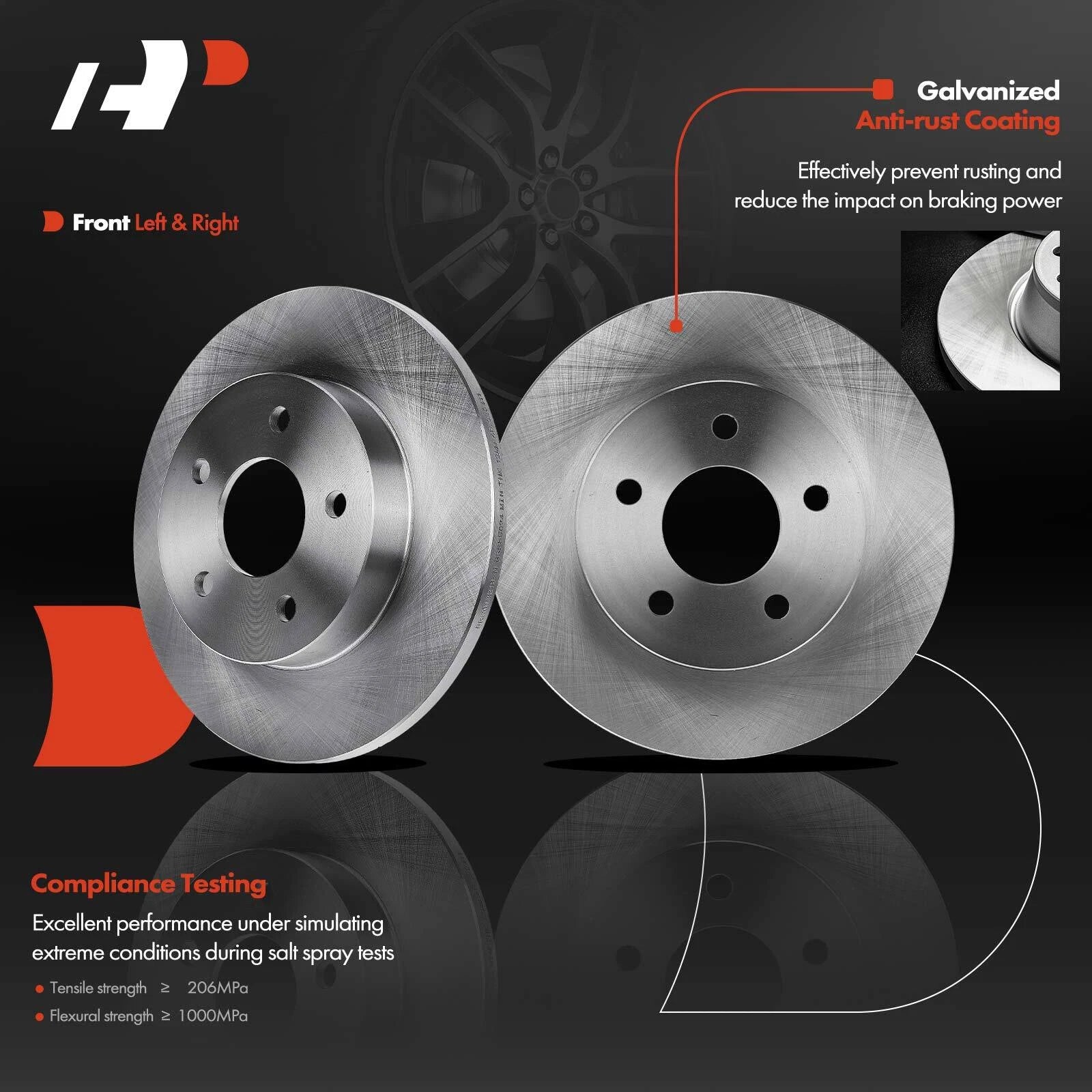 Rear Disc Rotors & Pads Set for Chevy Malibu (2004-2012)