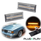2X Amber LED Side Marker Lights for Cutlass (1981–1988)