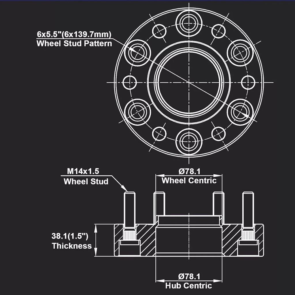 Set of 4 Hubcentric Wheel Spacers for Chevy Silverado Tahoe Sierra (2000–2023)