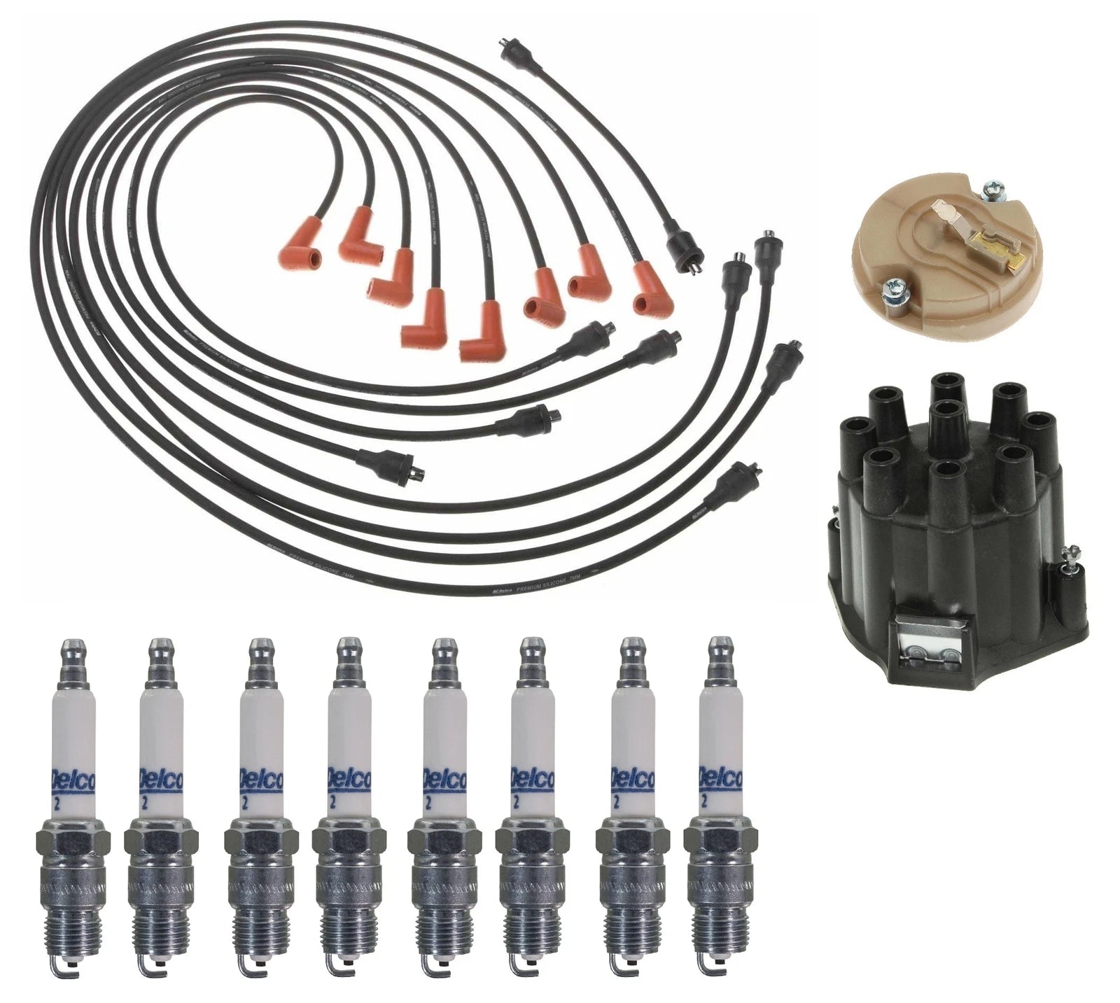 ACDelco Ignition Kit for Chevy GMC 5.0 V8 (1996–2002) - Rotor, Cap, Wires, Plugs