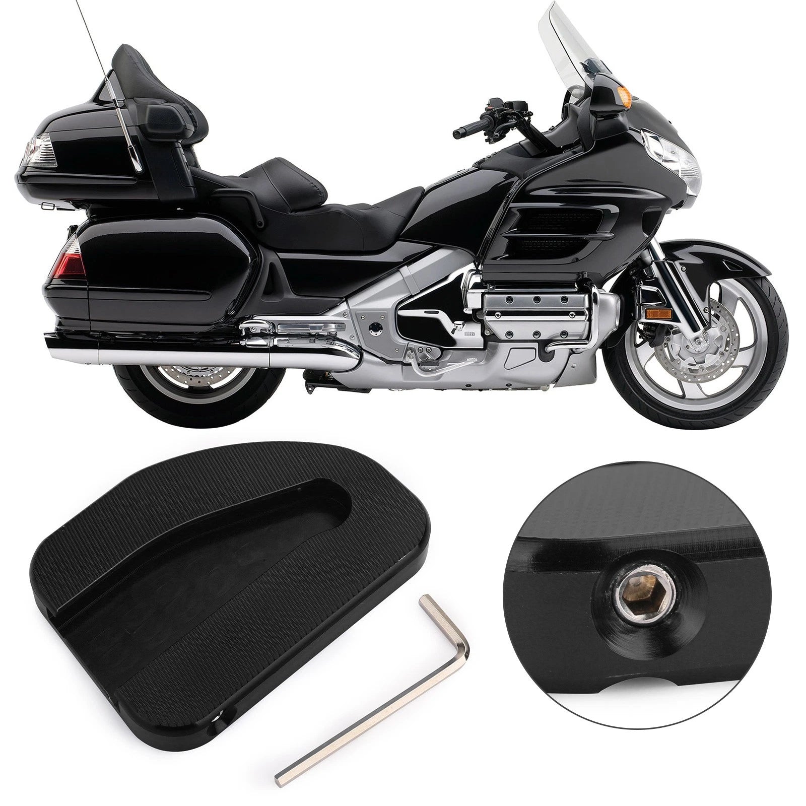Kickstand Sidestand Extension Plate Pad for Honda GoldWing GL1800 (2010–2017)