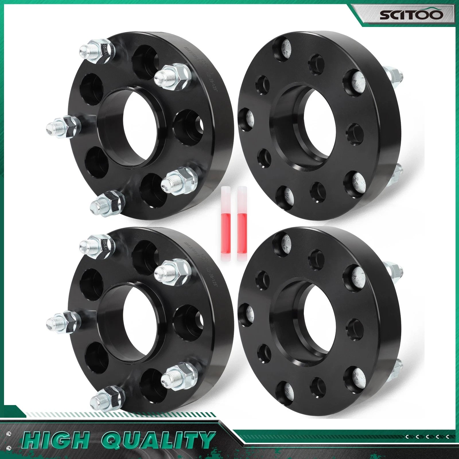 Set of 4 Hubcentric Wheel Adapters 5x4.5 to 5x5.5 for Jeep Liberty (2002–2007)