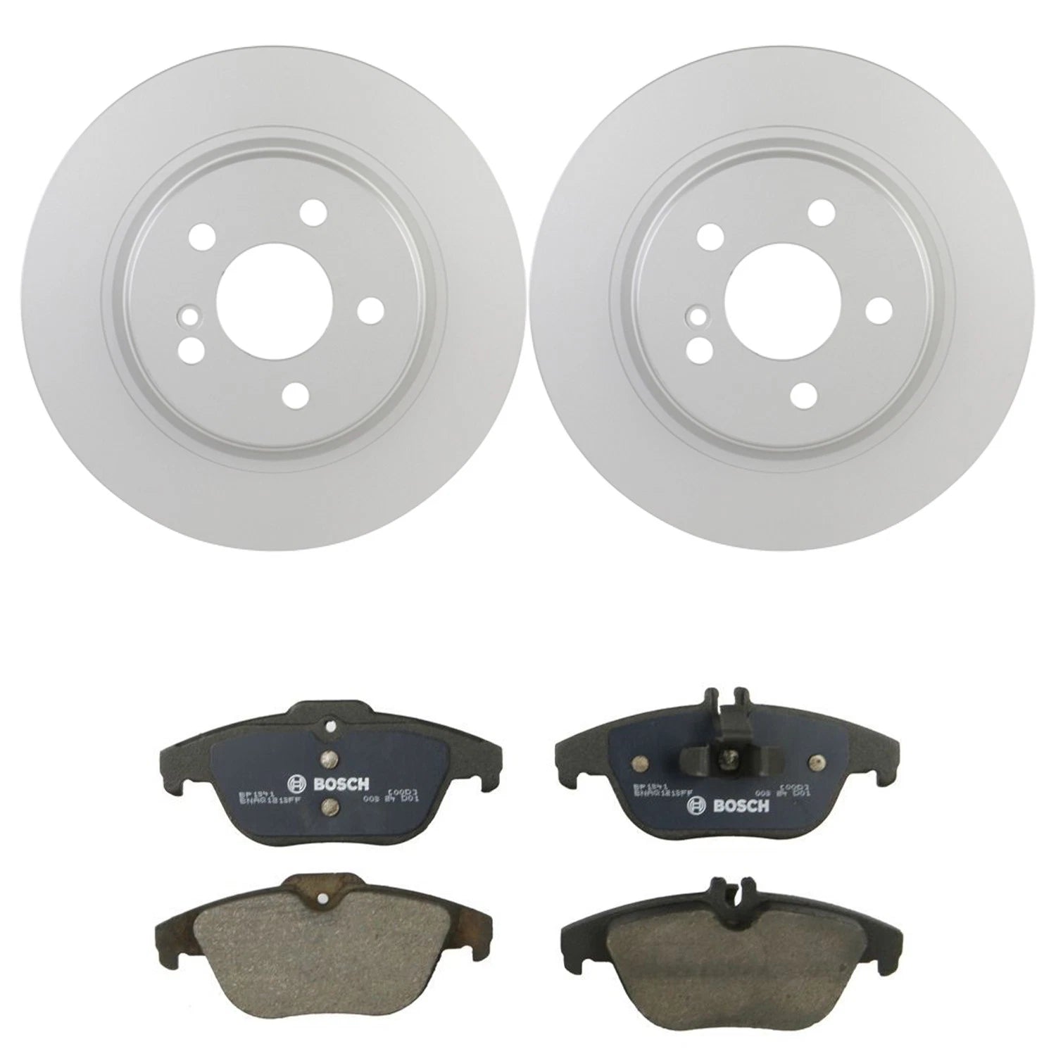 Bosch QuietCast Rear Rotors & Ceramic Brake Pad Kit for Mercedes C207 E350 W204 C350 (2009–2016)