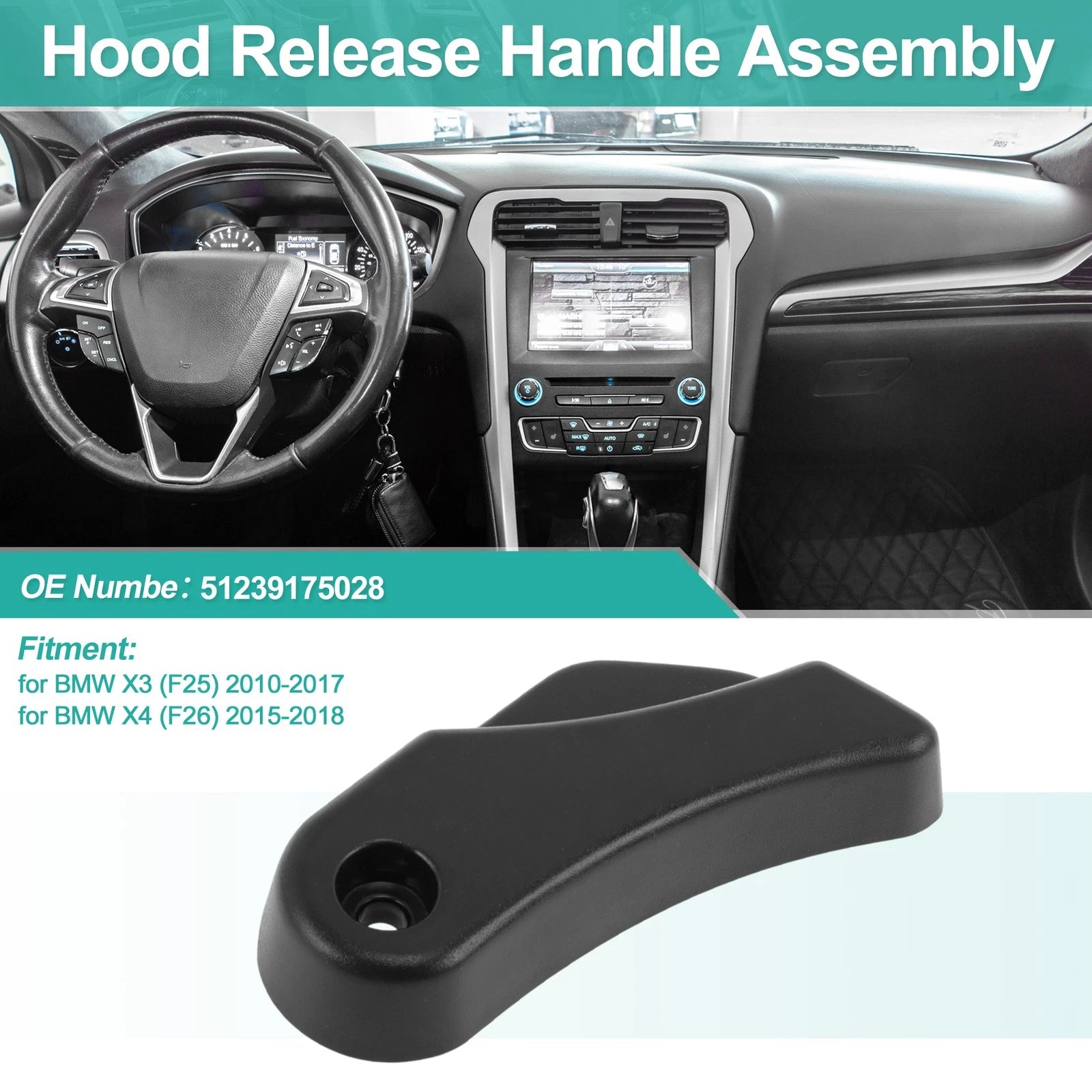 Hood Latch Release Handle for BMW X3 (F25) No. 51239175028