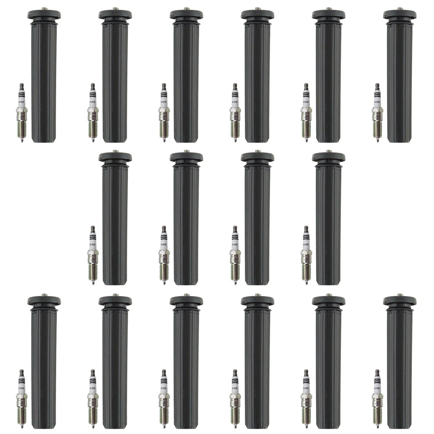 Set of 16 NGK Iridium IX Spark Plugs & Denso Coil Boots for Dodge Charger Ram 1500 (2009–2023)