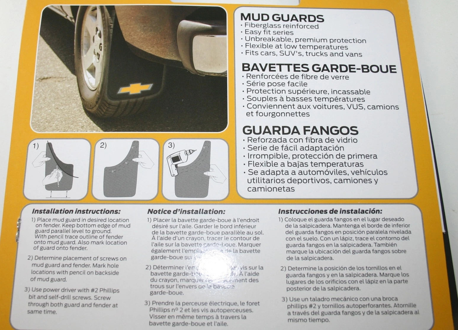 Set of 2 Mud Guards for Chevy Chevrolet Truck SUV (9x15)