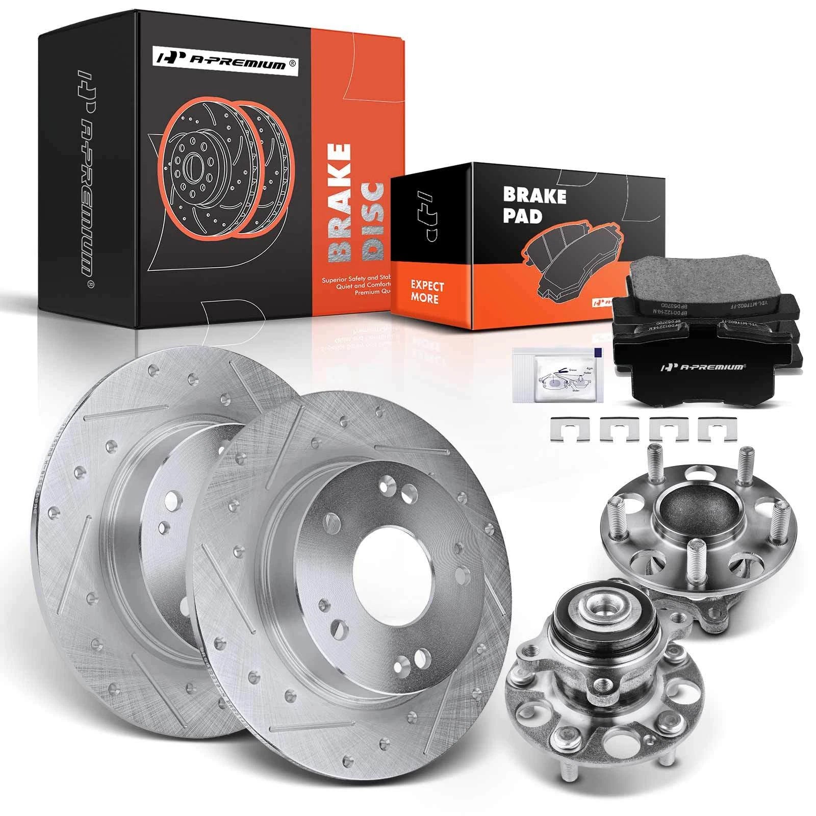 Drilled Rotors & Ceramic Pads Set for Acura CSX Honda Civic 
