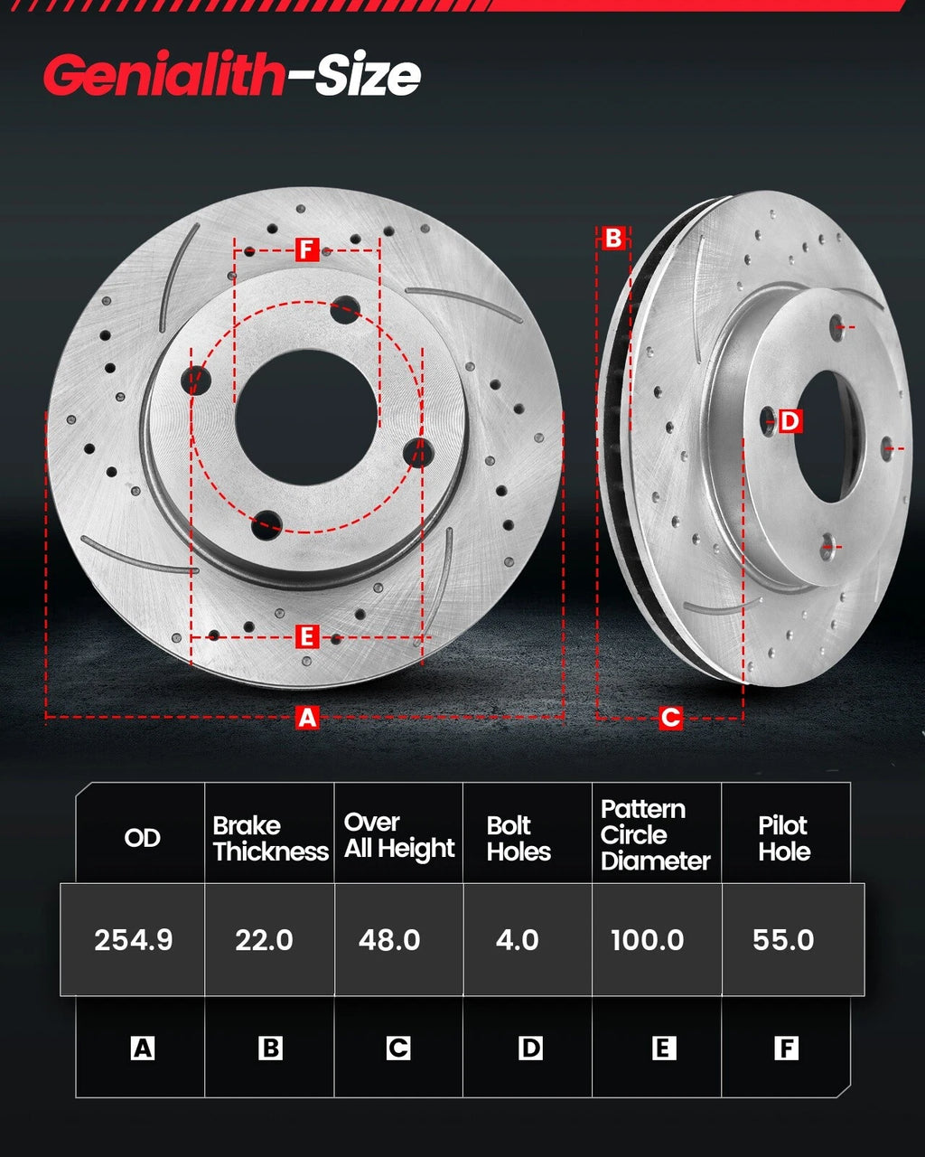 Front Slotted Brake Rotors & Ceramic Pads Kit for Chevrolet Prizm, Toyota Corolla (1998–2002)