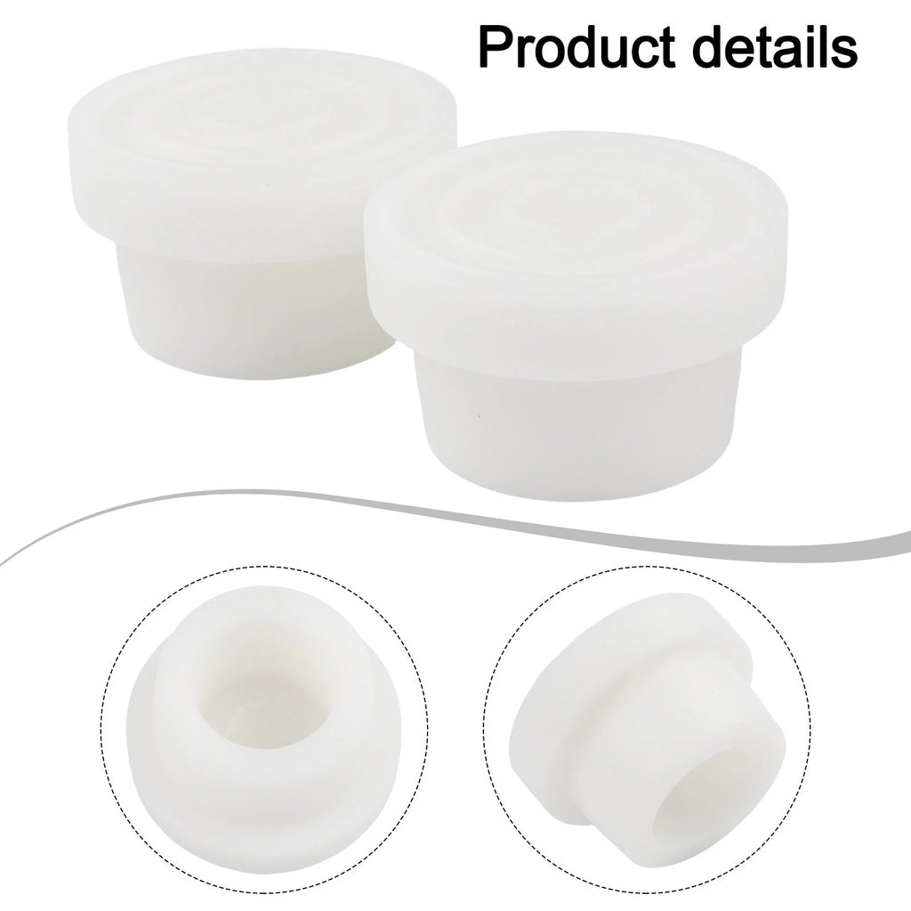 2 White Rubber Pool Ladder Bumpers for 1.90 Inch Tubing