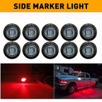 10X Red LED Round Smoked Side Marker Lights for RV Truck Trailer