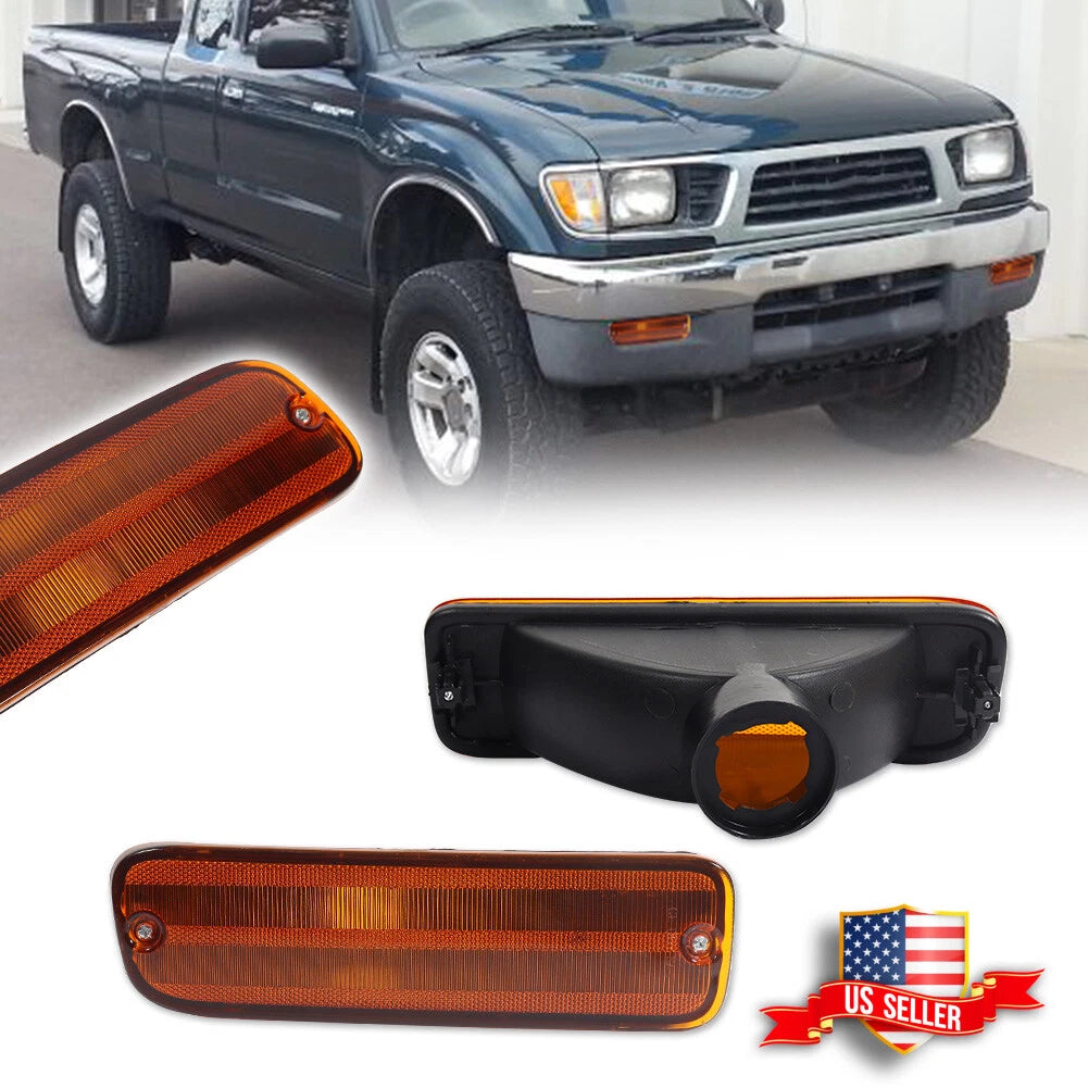 Set of 2 Amber Front Bumper Signal Lights for Toyota Tacoma (1995–2000)