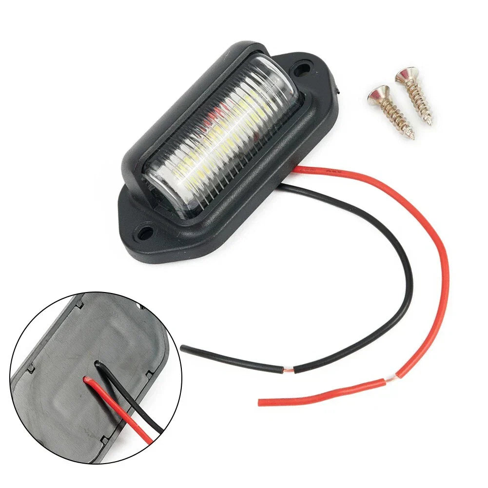 LED License Plate Light Lamp Bulbs 12V 1.2W 2 x Screw Set for Car
