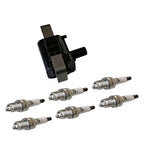 Ignition Coil & 6 Iridium Spark Plugs for Nissan Frontier (1999-2004)