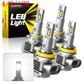 Set of 6 9005 H11 LED Headlights Kit Combo Bulbs 6000K High Low Beam