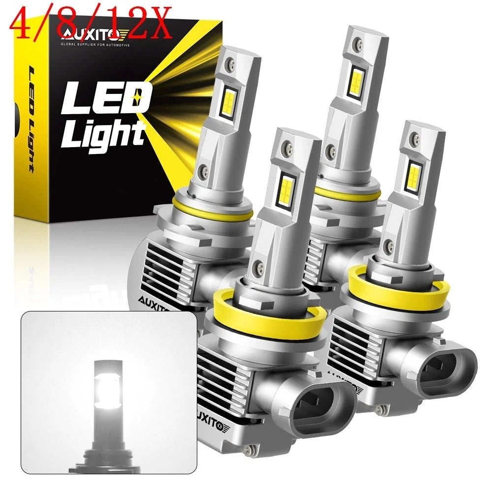 Set of 6 9005 H11 LED Headlights Kit Combo Bulbs 6000K High Low Beam