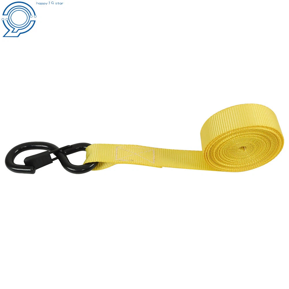 Set of 7 Ratchet Tie Down Straps 15 FT 2200 LB with Safety Lock S Hooks