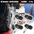 Set of 4 TPMS Sensors 68105280AG for Chrysler 200 (2015–2017) & Dodge Dart (2013–2016)