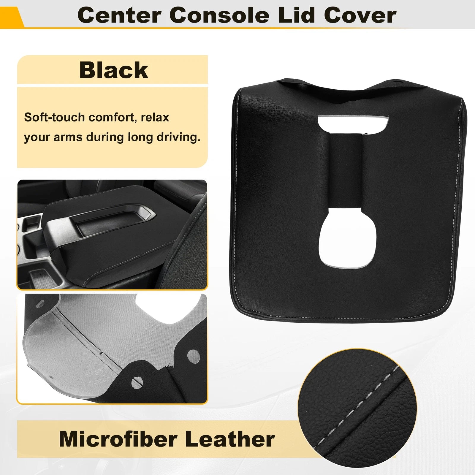 Center Console Armrest Replacement Leather Cover for Chevy Silverado (2019–2026)