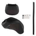 Driver Rear Seat for Harley Touring (2009–Present) Black Leather Red Stitch