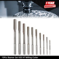 Set of 10 H7 HSS Reamers for Milling Machines (3-12mm)
