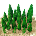 18Pcs Mixed Model Tree Scenery Parts for Railroads & Train Diorama