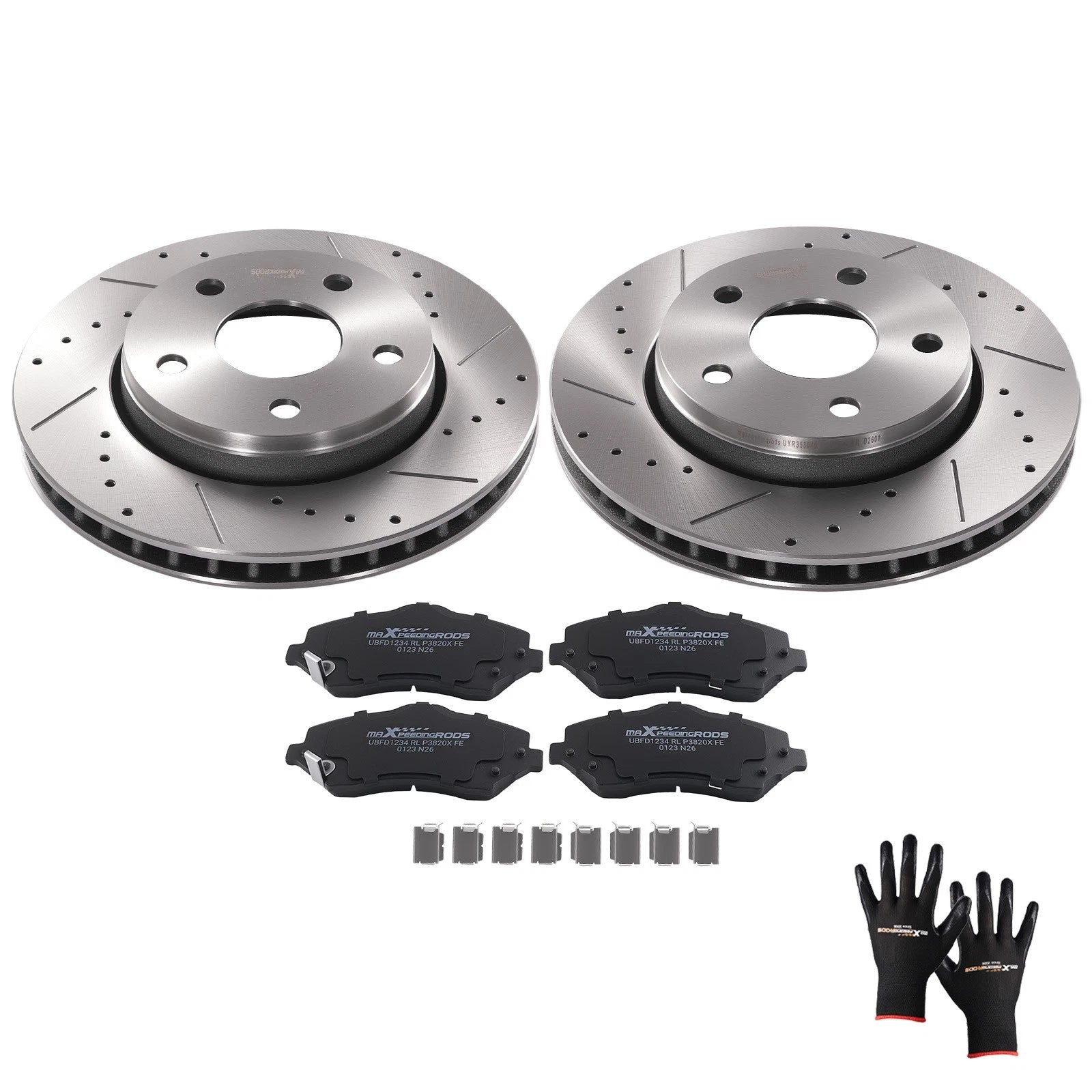 Front Brake Rotors & Pads Kit for Jeep Wrangler JK (2007–2018)