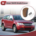 1 Pc Gear Shift Knob Cover for Dodge Journey (2011–2020) Black Brown Faux Leather