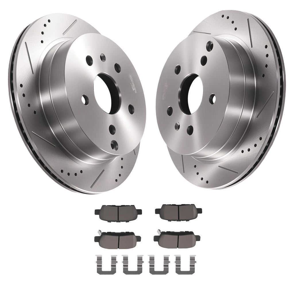 Set of 2 Rear Brake Rotors & Ceramic Pads for GMC Terrain (2010–2017) 55178 D1275