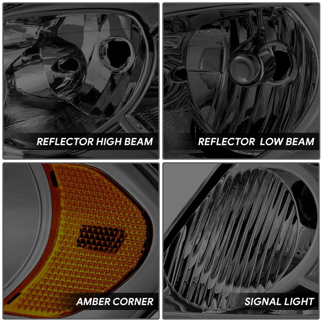 Smoked/Amber Reflector Halogen Headlights for Chevrolet Impala Monte Carlo (2006–2016)