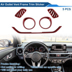Set of 5 Air Condition Outlet Vent Trim Cover Frame for Kia Forte K3 (2019–2024) Red