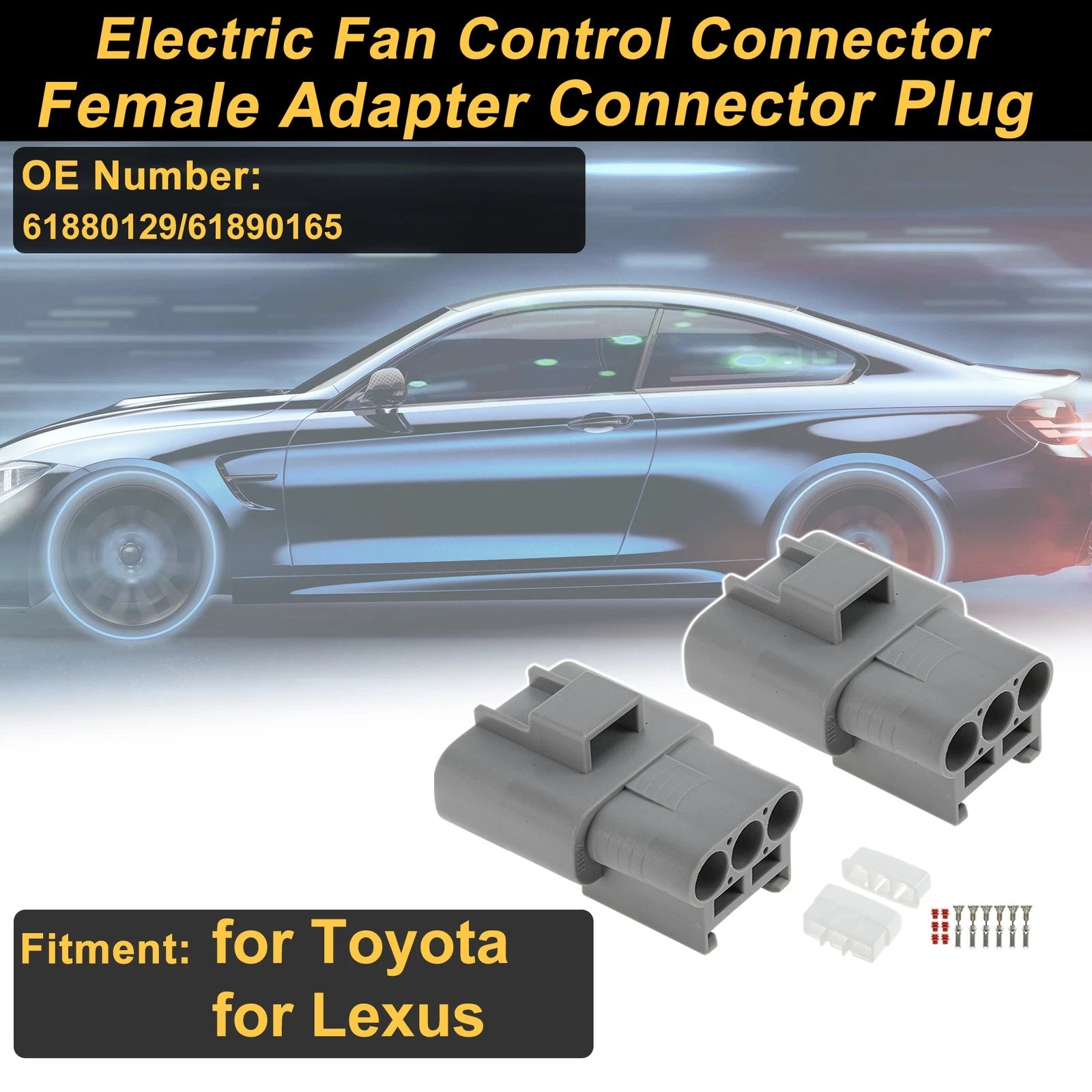 3 Pin Electric Fan Control Connector Plug for Toyota 
