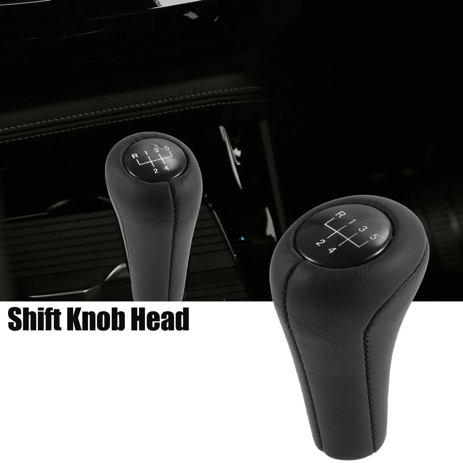 5 Speed Manual Gear Shift Knob Transmission for BMW Faux Leather Black