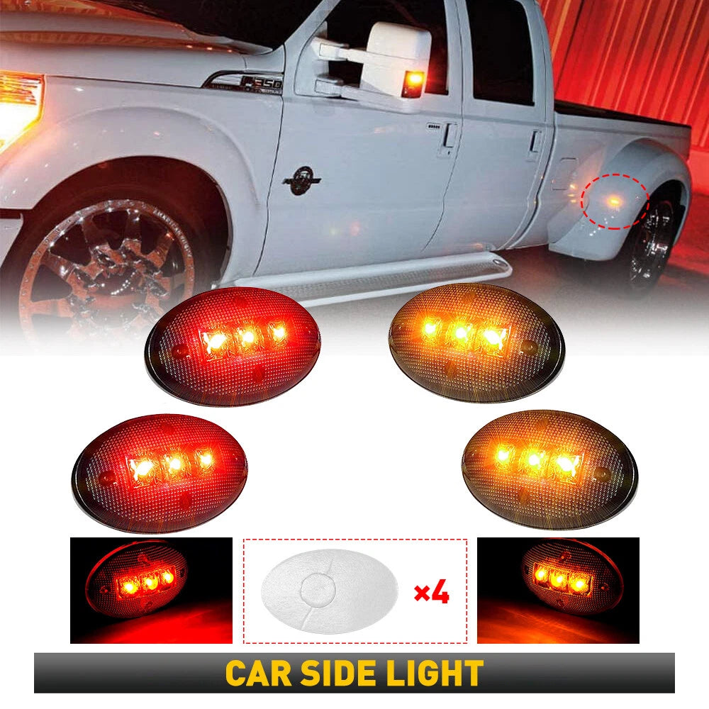 Smoke LED Dually Bed Fender Side Marker Light for Ford F350 F450