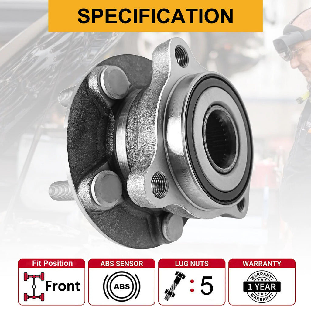 2X Front Wheel Hub & Bearing Assembly 513220 for Subaru Outback (2005–2014)