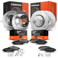 Set of 4 Drilled Brake Rotors & Ceramic Pads for Chevy Buick GMC