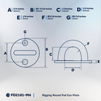 Set of 4 Round Pad Eyes for Heavy Duty Applications (FO2101-M4)