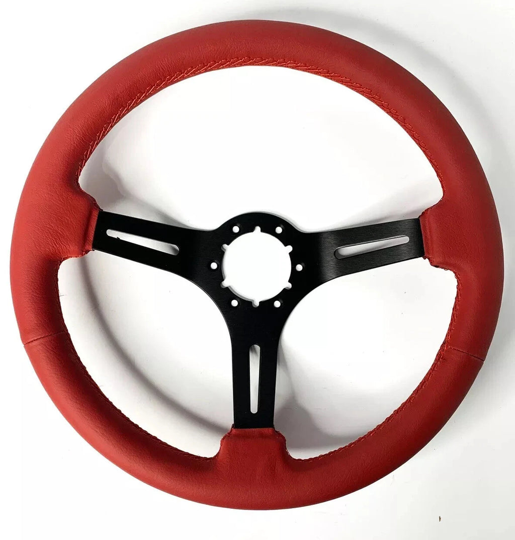 14in Slotted Steering Wheel Grip with Horn Button for Red Leather (2005–2025)